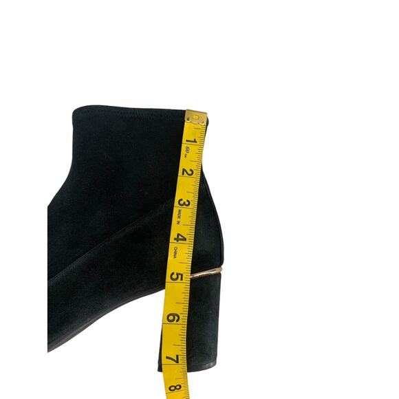 $270 COLE HAAN Laree Stretch Bootie BLACK SUEDE GOLD LOGO Size 7 - Picture 13 of 13